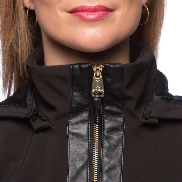 Women’s Black Fleece-lined Soft Shell Coat